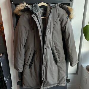 Sam Edelman Faux Fur Trim Hooded Puffer Coat